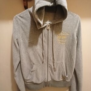 PINK Victoria's Secret Gray Hoodie with Gold Accents VINTAGE COLLECTORS